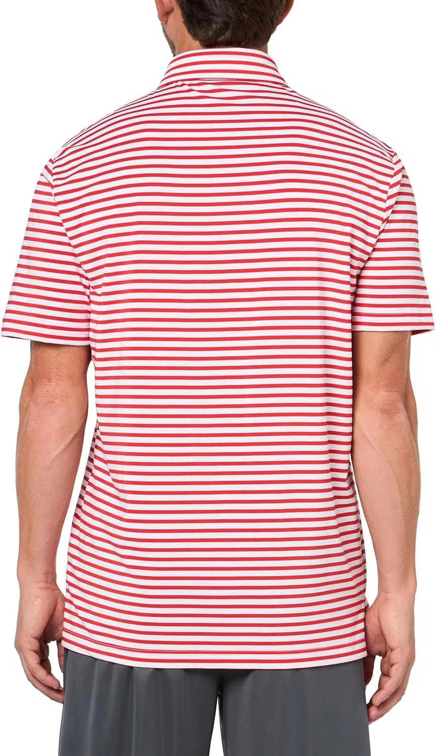 Футболка-поло Adidas Golf Men's Ultimate365 Stripe, белый/красный — фото 2
