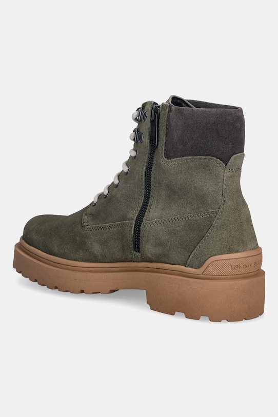 Кожаные высокие сапоги TJM LACE UP BOOT SUEDE  Tommy Jeans, зеленый — фото 3