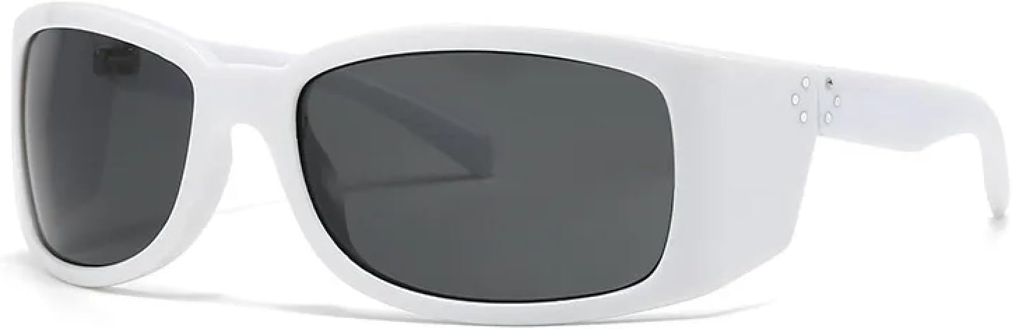 

Солнцезащитные очки в крупной оправе неправильной формы для женщин и мужчин, роскошные винтажные панк-очки, популярные для путешествий, ретро, ​​с защитой от УФ-излучения UV400 TYUVIVO, White Black