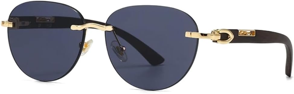 

Солнцезащитные очки с защитой UV400 | Безободковая оправа, круглые линзы с градиентным покрытием | Для женщин и мужчин, для занятий спортом на открытом воздухе и вождения DSVIGF, Black