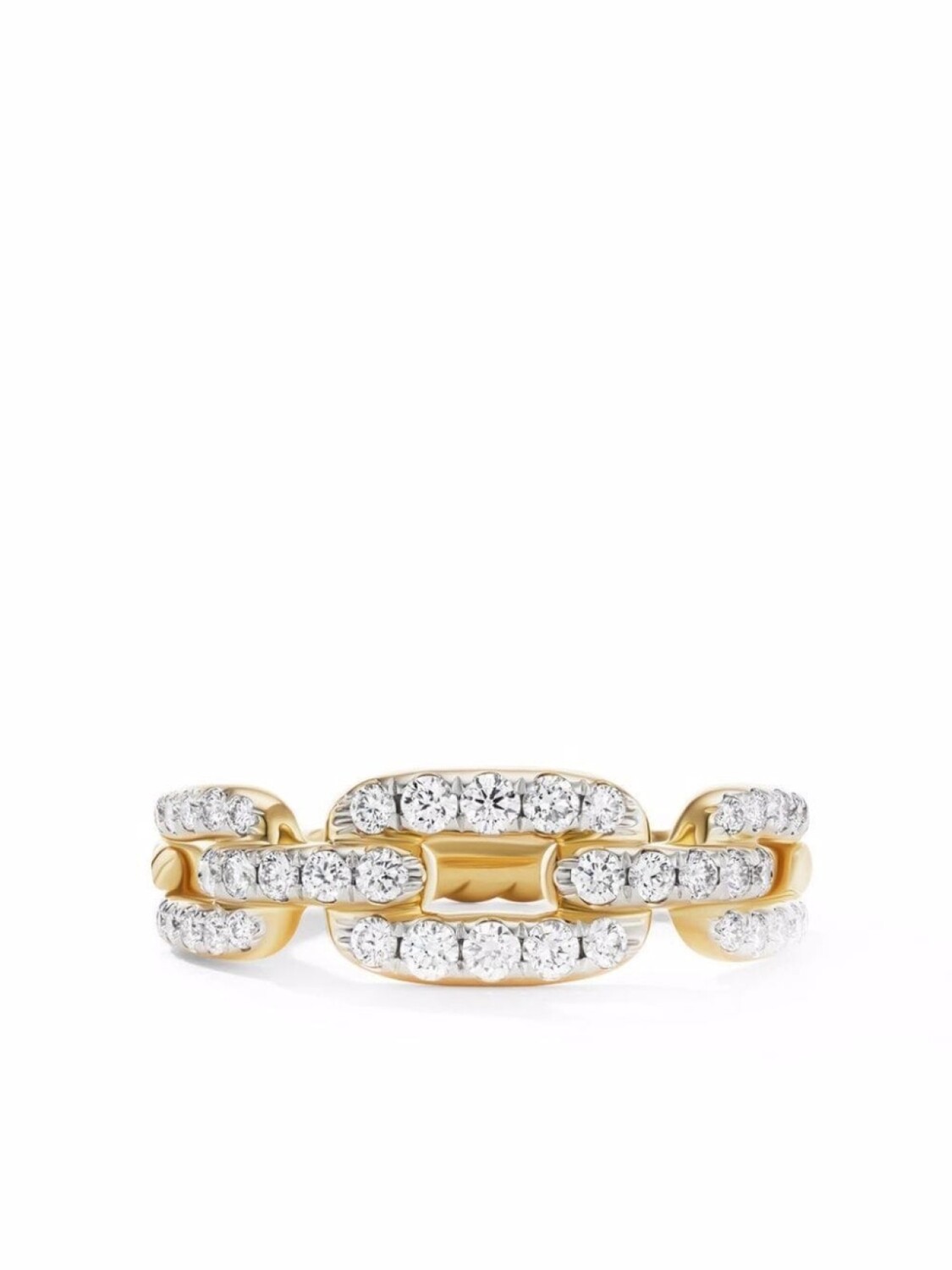 

Кольцо Stax Chain Link из желтого золота с бриллиантами David Yurman, золотой