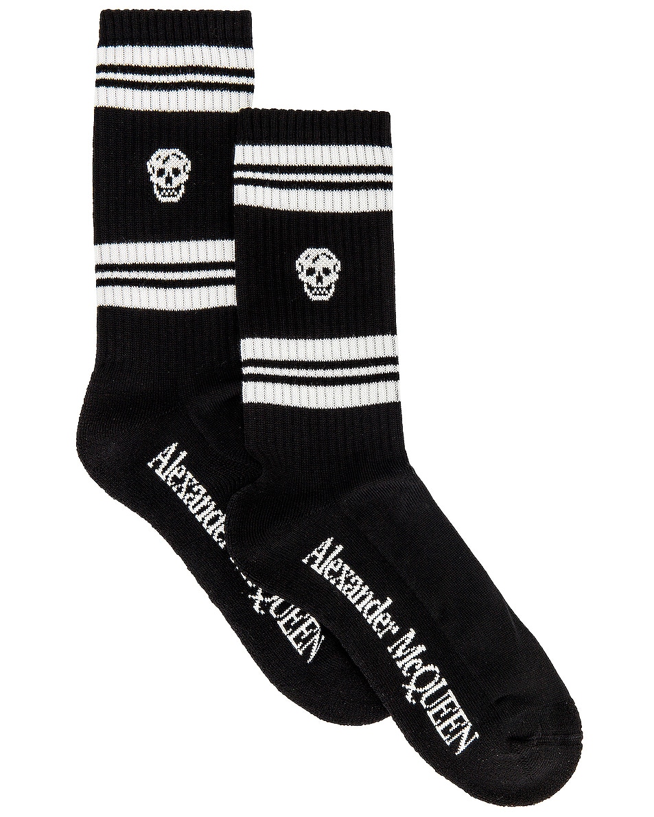 

Носки Alexander Mcqueen Skull Stripe, цвет Black & Ivory