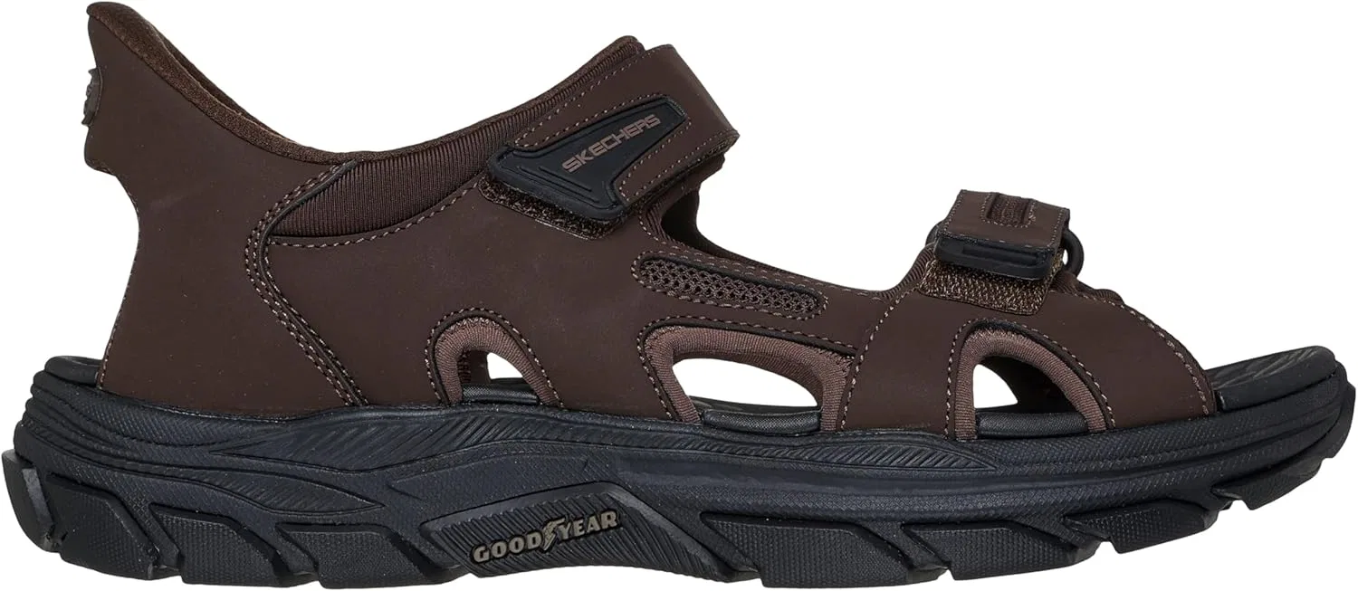 Сандалии с двумя ремешками Skechers, темно-коричневый Skechers USA Men's — фото 4