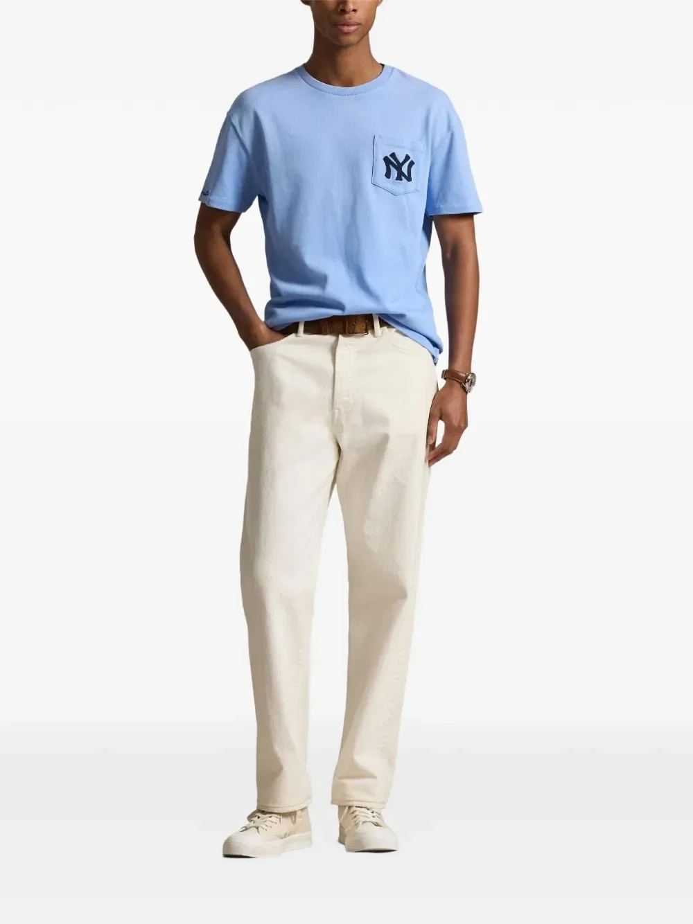 Футболка с вышивкой MLB New York Yankees Polo Ralph Lauren, синий — фото 2