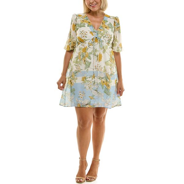 

Платье с завышенной талией и принтом Plus size Maison Tara