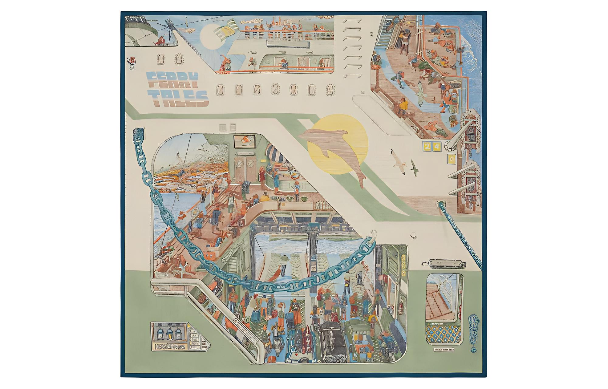 

Шерстяной шарф HERMES для женщин в мультиколоре