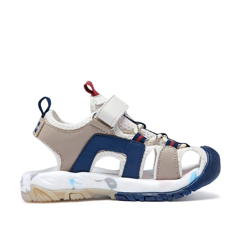 Детские сандалии для подростков легкие нескользящие BIG WASP, черный синий — фото 4