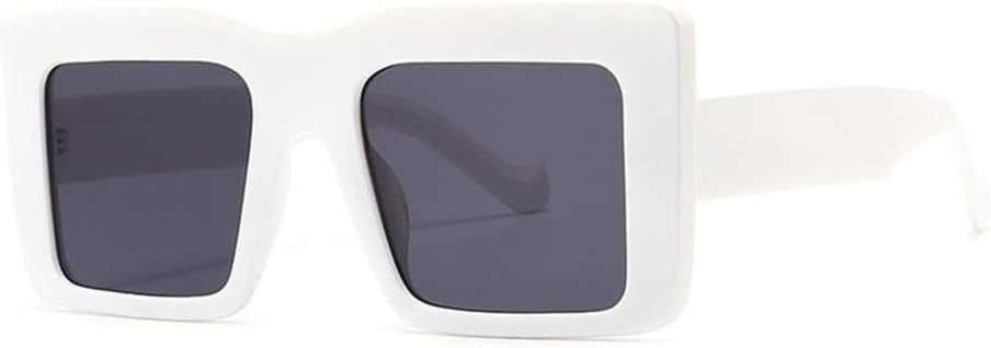 

Женские солнцезащитные очки с квадратной оправой и плоским верхом, винтажные, с серыми линзами, мужские, в стиле ретро, ​​с защитой от УФ-излучения UV400. 2027 MTZJH, White Gray