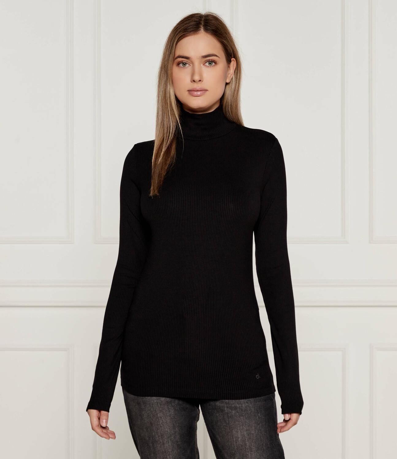 

Блуза Calvin Klein Slim Fit, черный