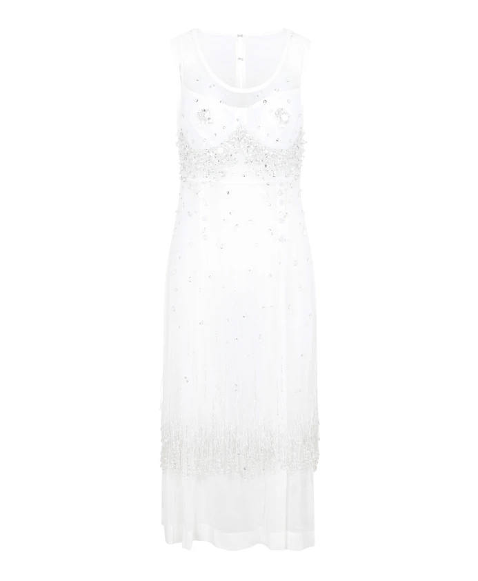 

Хрустальное платье Bottega Veneta, белый