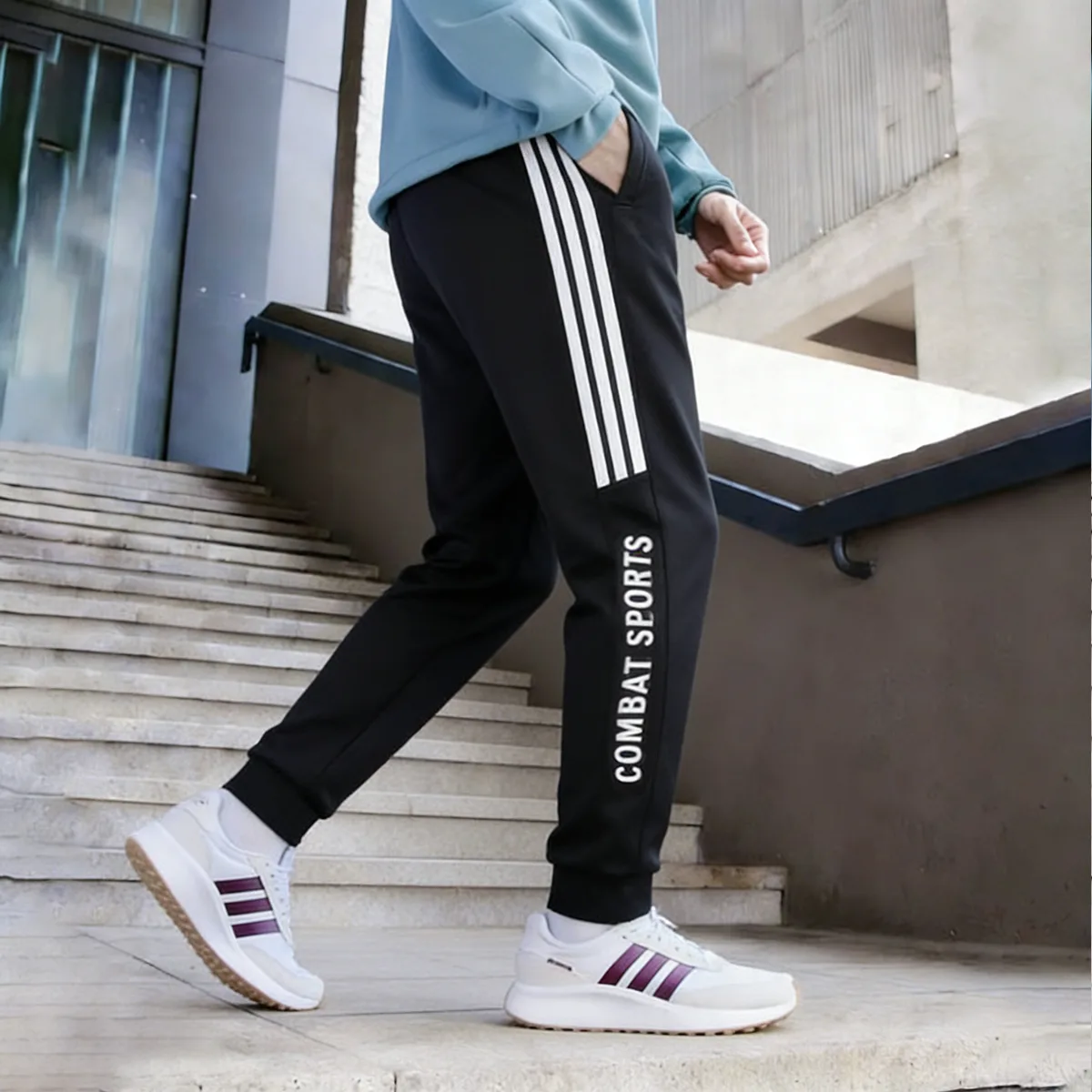 Adidas Спортивные брюки из трикотажной ткани унисекс черные — фото 4