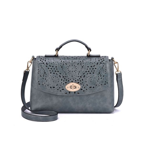 

Перфорированная сумка через плечо Quinn Mellow World, цвет blue grey