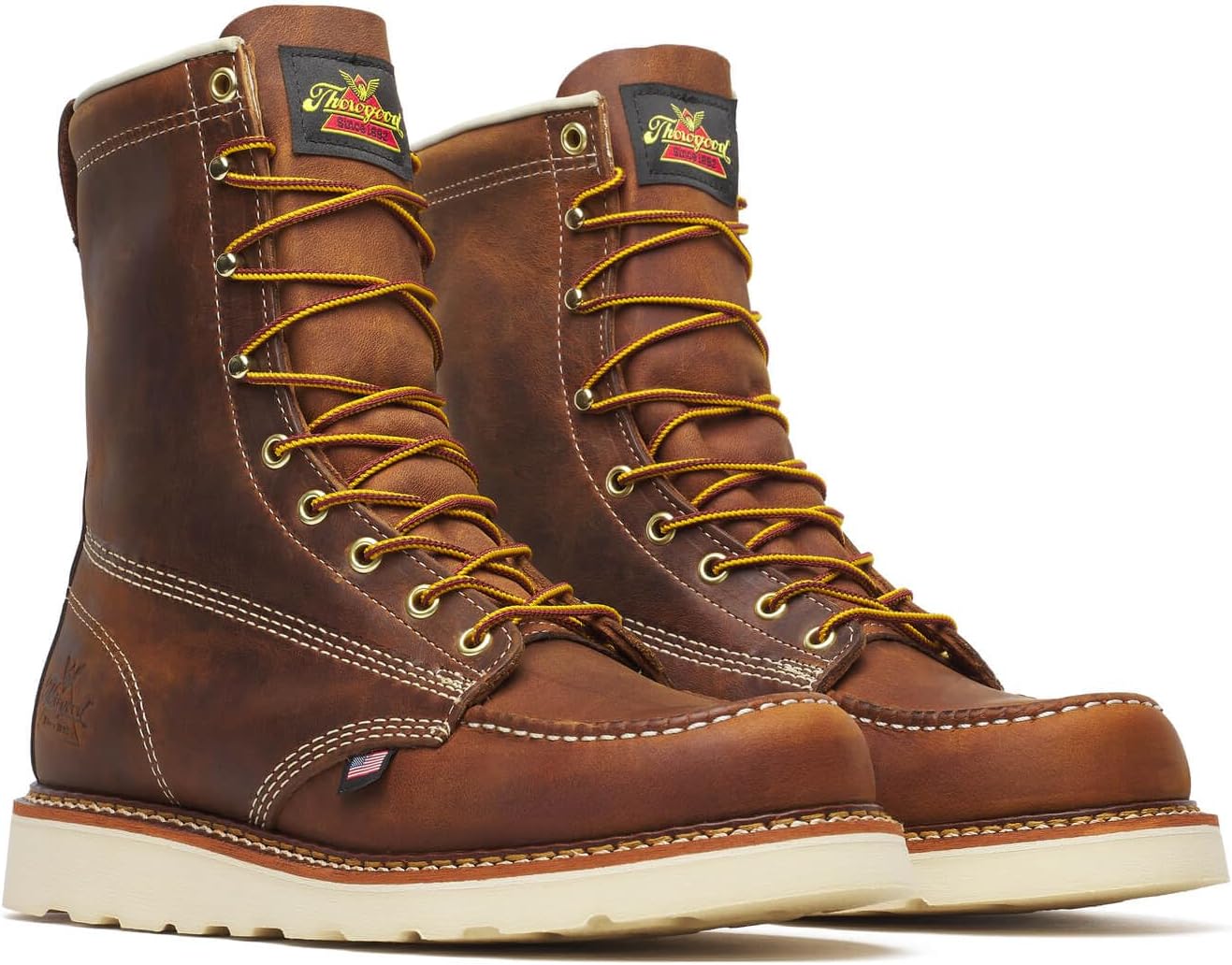 Мужские ботинки Thorogood American Heritage с мыском-мок, 20 см, из кожи высокого качества, с мягким носком, противоскользящей подошвой на клиновидном каблуке и комфортной стелькой; соответствует стандарту EH, Trail Crazy Horse — фото 2