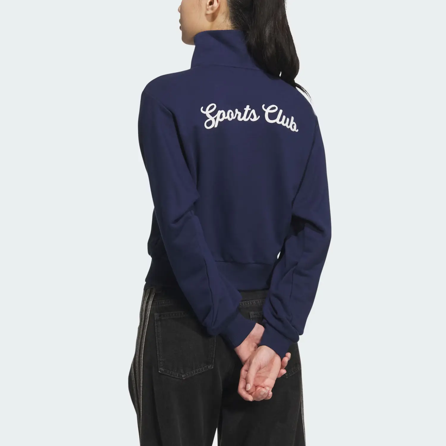 Adidas Originals Ретро спортивная клубная толстовка Women's Dark Indigo — фото 4