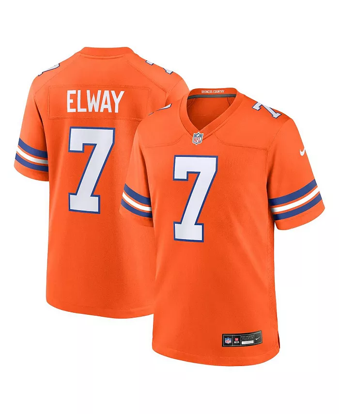 

Мужская оранжевая джерси John Elway Denver Broncos Mile High Collection 1977 Throwback Retired Player Game Nike