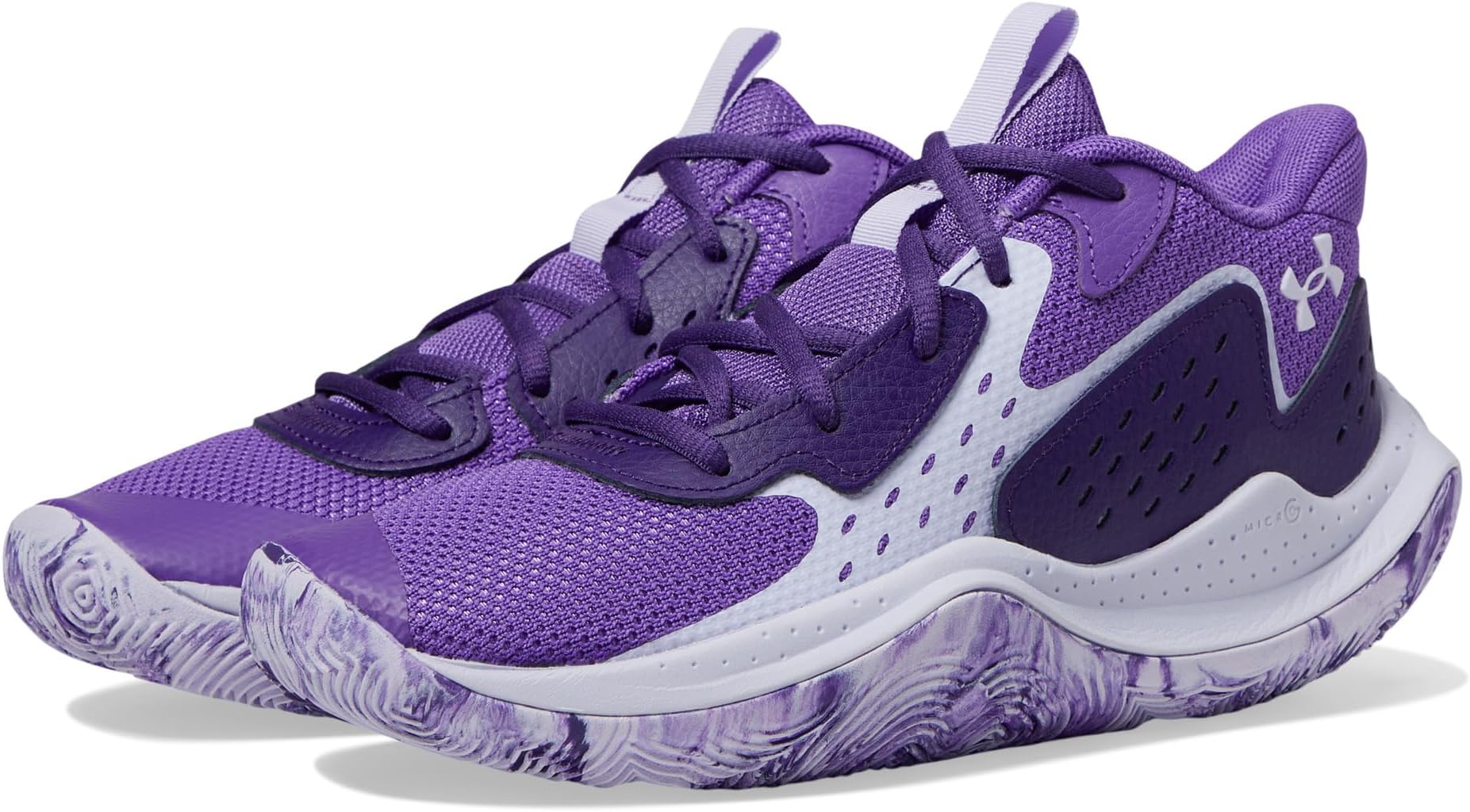

Кроссовки Under Armour Kids JET '23 Basketball Shoe, Lavish/Purple/Salt PurpleSee Less