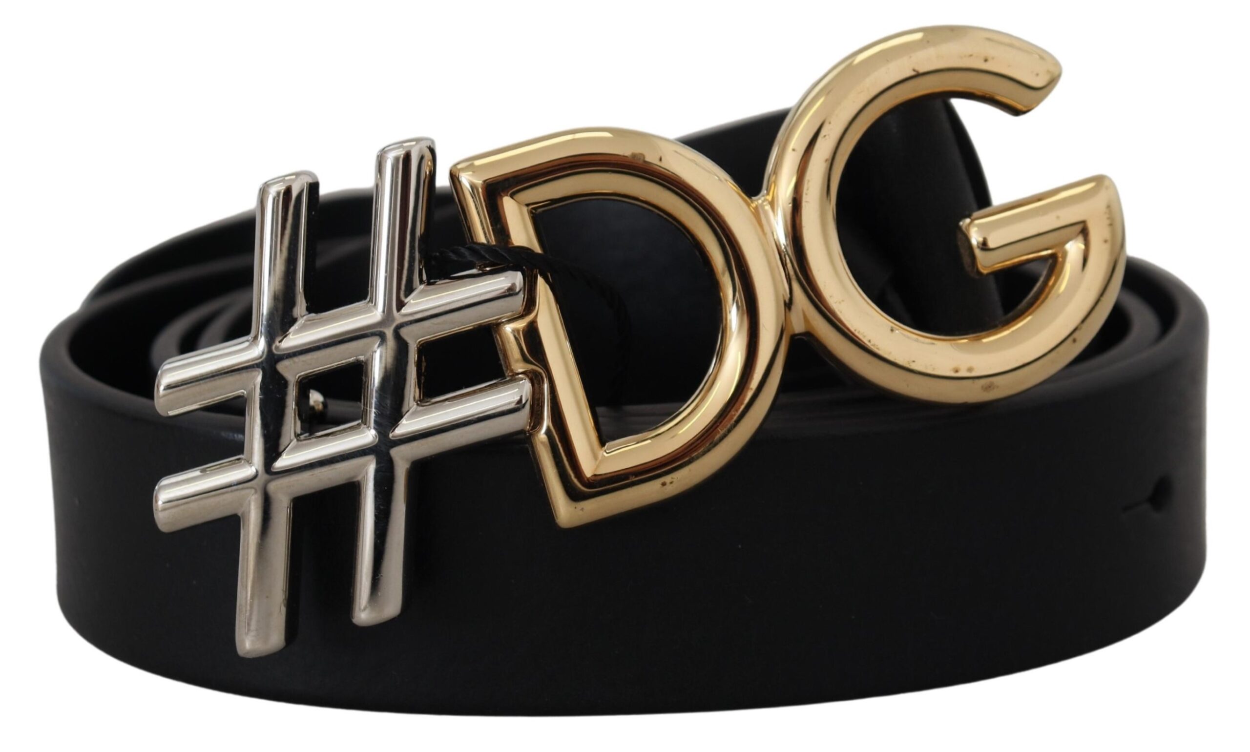 

Черный кожаный ремень с металлической пряжкой и логотипом #DG Dolce & Gabbana