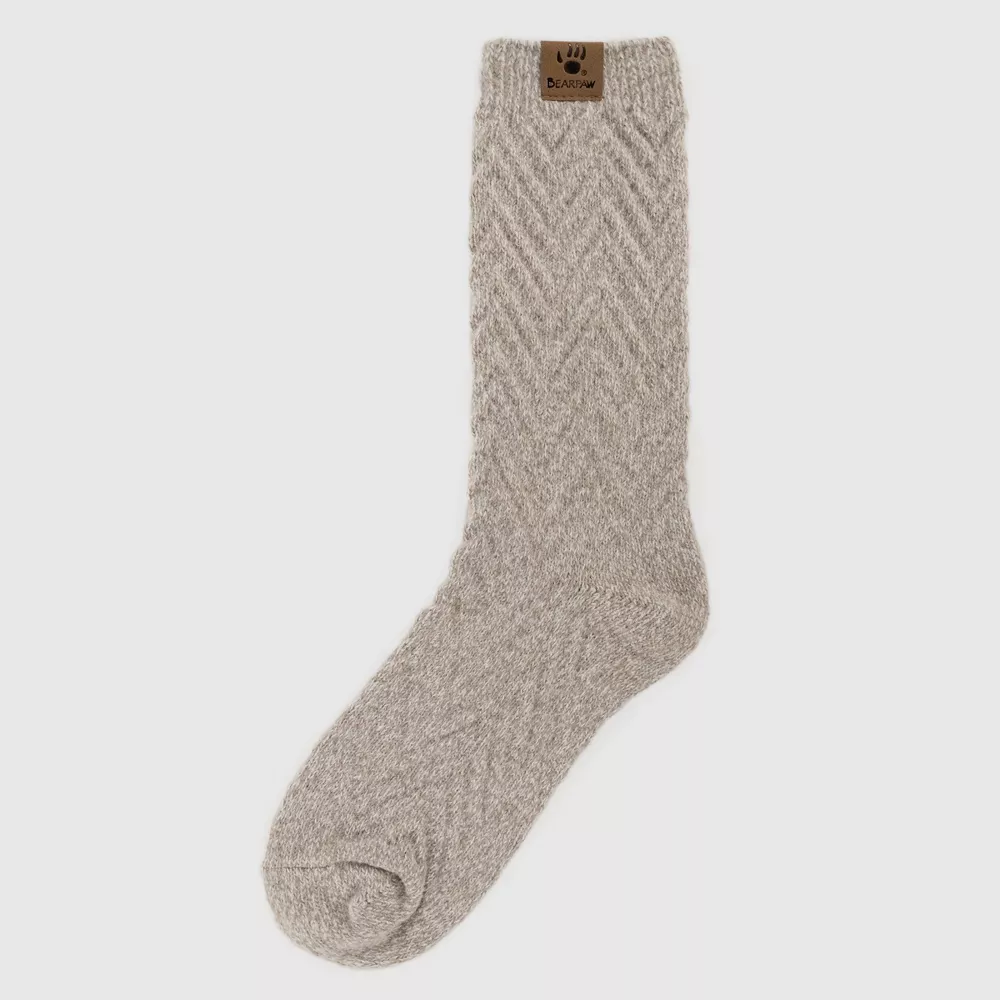 

Женские носки Bearpaw с фактурным шевронным узором Bear Paw, цвет Taupe