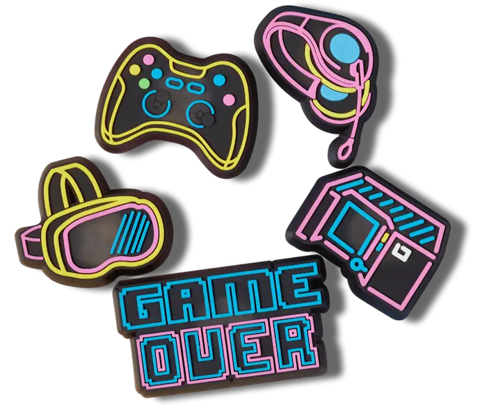 

Джиббитсы Lights Up Neon Gamer 5 Pack Crocs