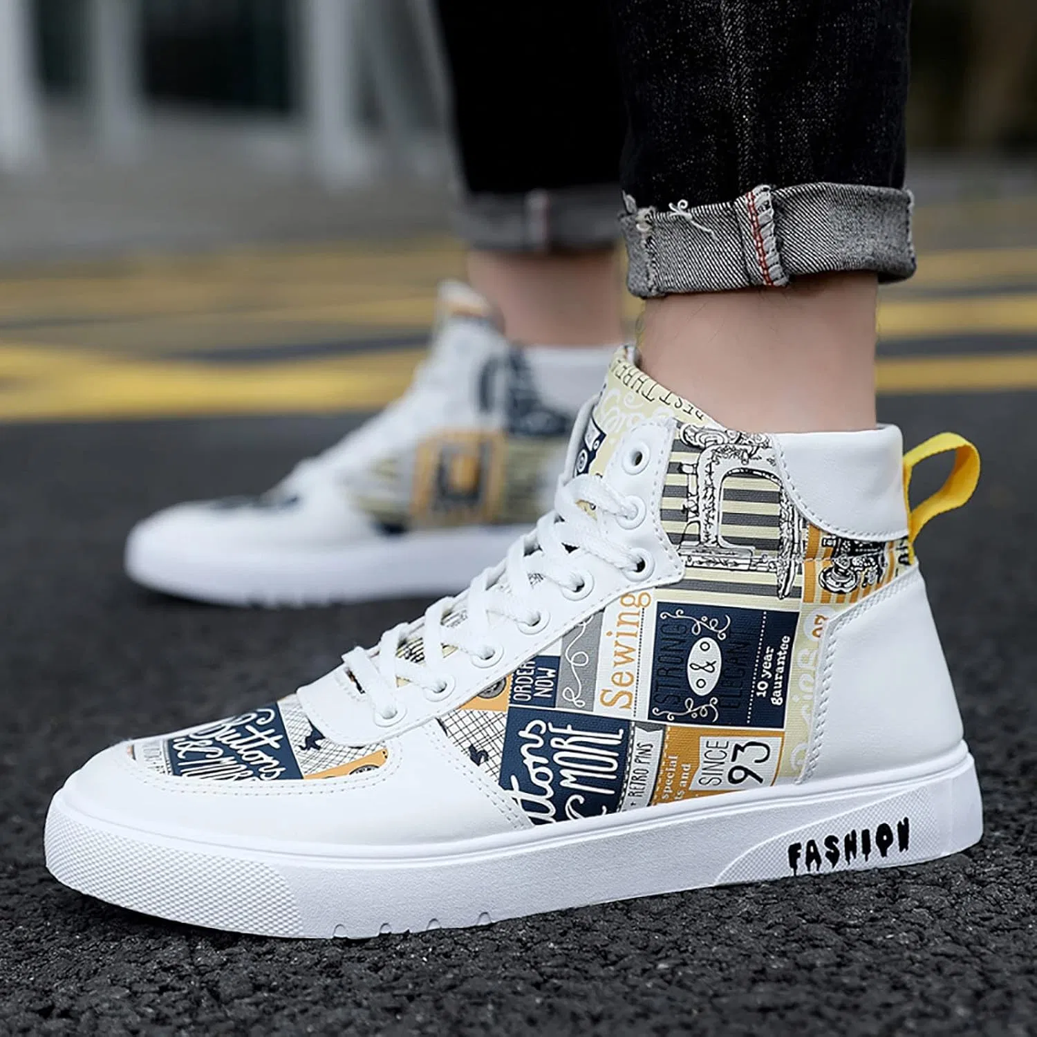 Мужские водонепроницаемые мягкие удобные кроссовки для футбола, легкие кроссовки для бега, дышащие женские кроссовки для ходьбы, повседневные кроссовки на платформе, большие размеры для бега, тренировок, спорта Generisch, Yellow — фото 3