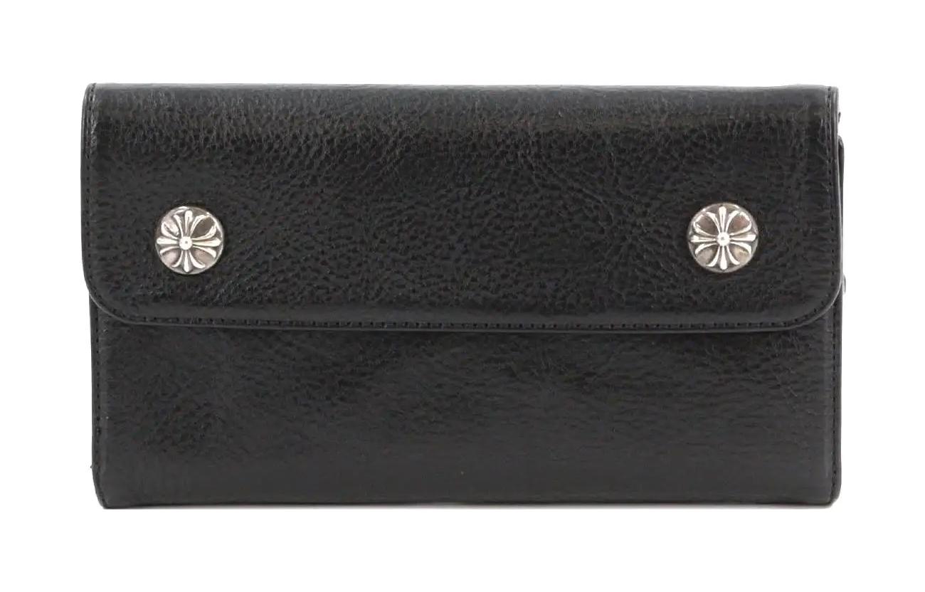 Chrome Hearts Мужской кожаный кошелек, черный