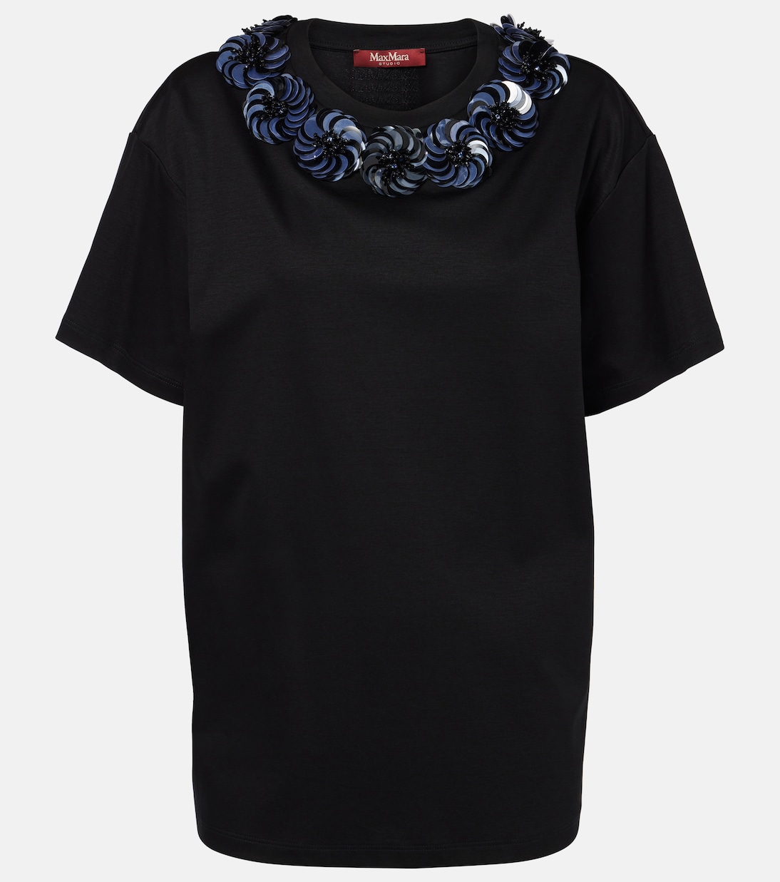 

Декорированный топ Gennaio из джерси Max Mara, Nero Con