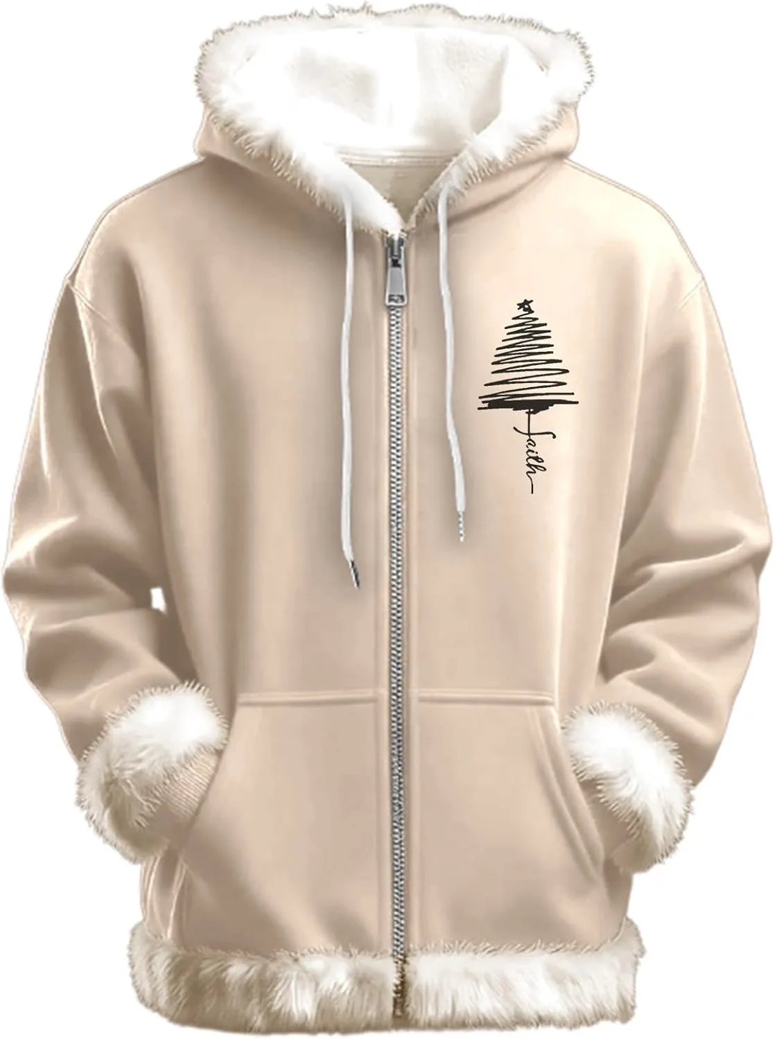 

Мужская толстовка Sherpa с капюшоном и молнией, утепленная флисом HBDHEJL