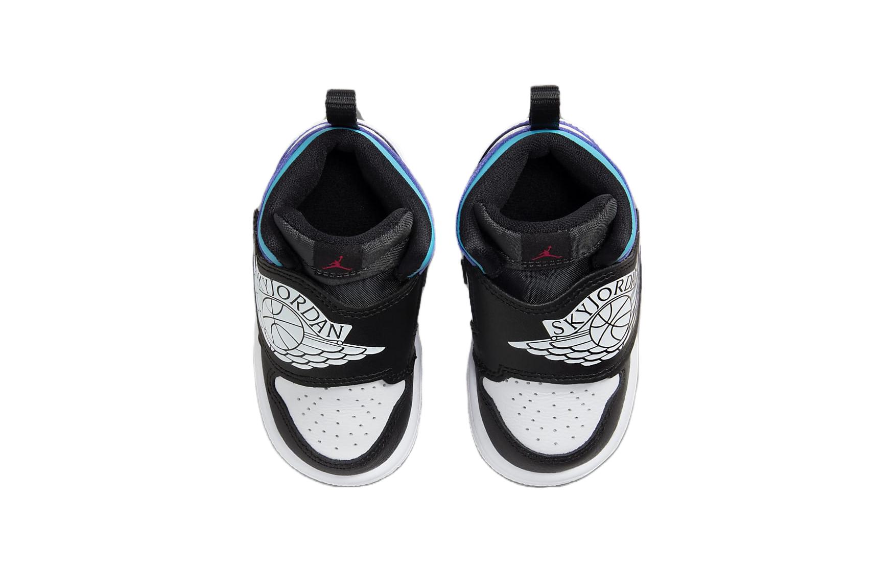 Детские кроссовки Jordan Air 1 Sky с амортизацией, износостойкие, высокие, черно-белые — фото 3