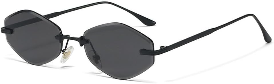 

Ретро-модные безободковые солнцезащитные очки в стиле панк Y2k для женщин и мужчин, винтажные солнцезащитные очки с защитой от УФ-излучения UV400 для использования на открытом воздухе KTUCN, Black Black