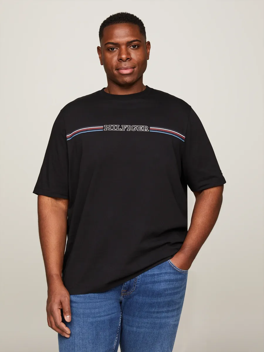 

Футболка Tommy Hilfiger Big & Tall "BT-STRIPE CHEST TEE-B", большие размеры, черный