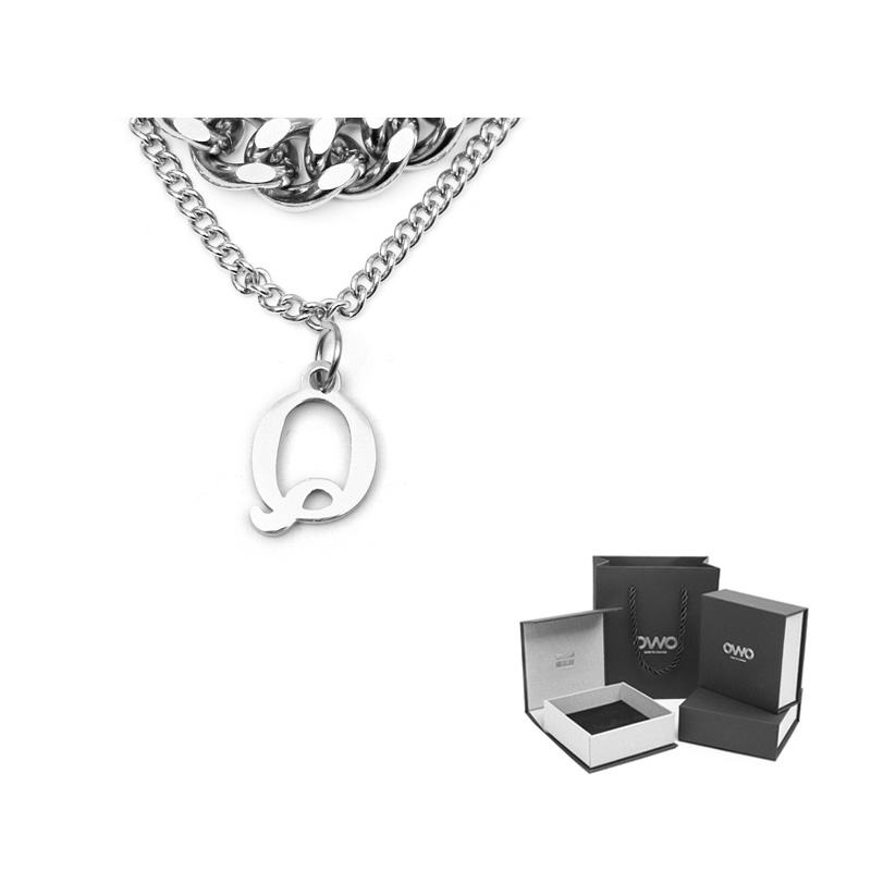

Титановая стальная цепь унисекс OWO, Q Pendant