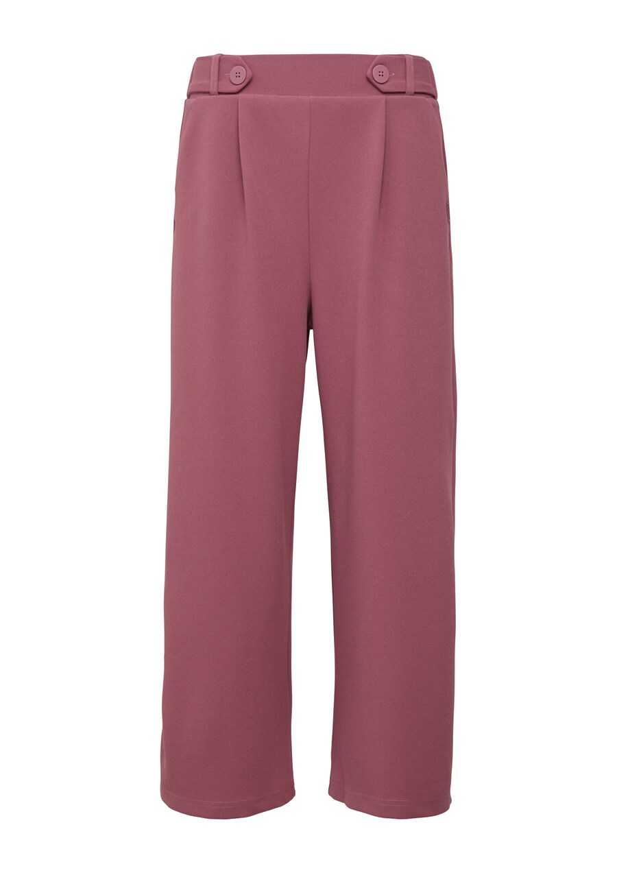 

Широкие брюки со складками спереди QS, темно-розовый