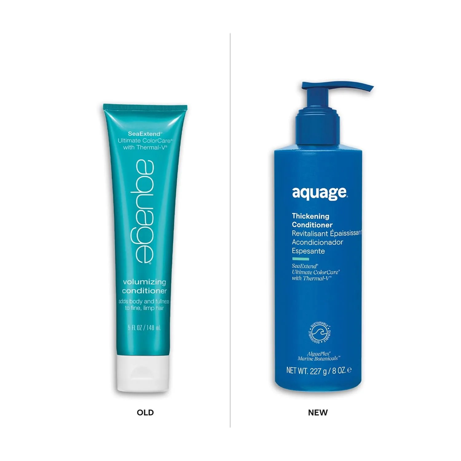 Кондиционер для утолщения волос Aquage SeaExtend, технология Thermal-V, защищает от воздействия тепла, придает объем, блеск и густоту без эффекта пушистости, 227 мл — фото 3