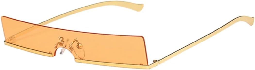 

Женские солнцезащитные очки без оправы, винтажные солнцезащитные очки, мужские и женские роскошные металлические ретро-панк солнцезащитные очки с защитой от УФ-излучения UV400 VVTWSSW, Gold Tea