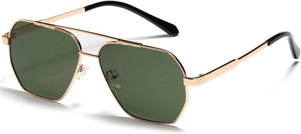 

Женские солнцезащитные очки в металлической крупной оправе с двойной перемычкой в ​​стиле ретро, ​​мужские очки с защитой от УФ-излучения UV400, женские солнцезащитные очки Lentes de sol mujer LANGSER, Gold G15