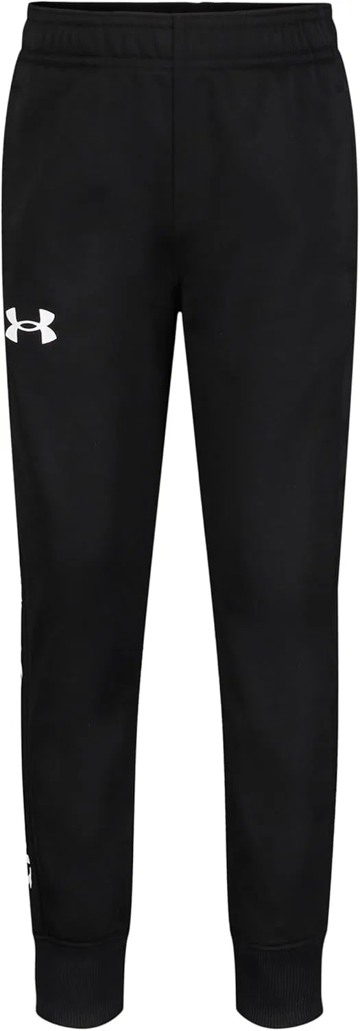 Детские спортивные штаны Under Armour Brawler Warm-up, быстросохнущие и влагоотводящие, свободного кроя, White/Black Jog
