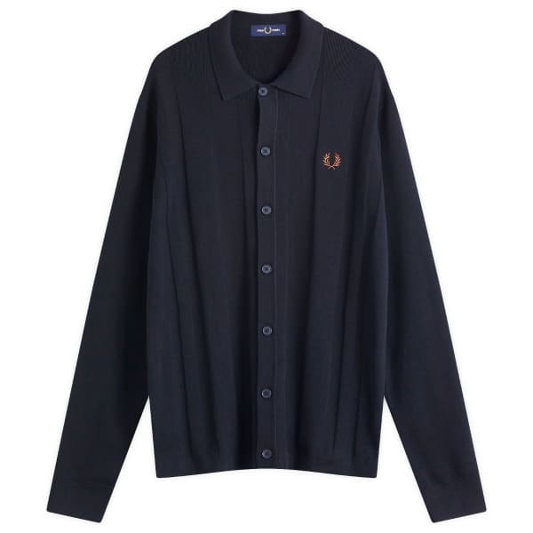 

Трикотажная рубашка на пуговицах Fred Perry, синий