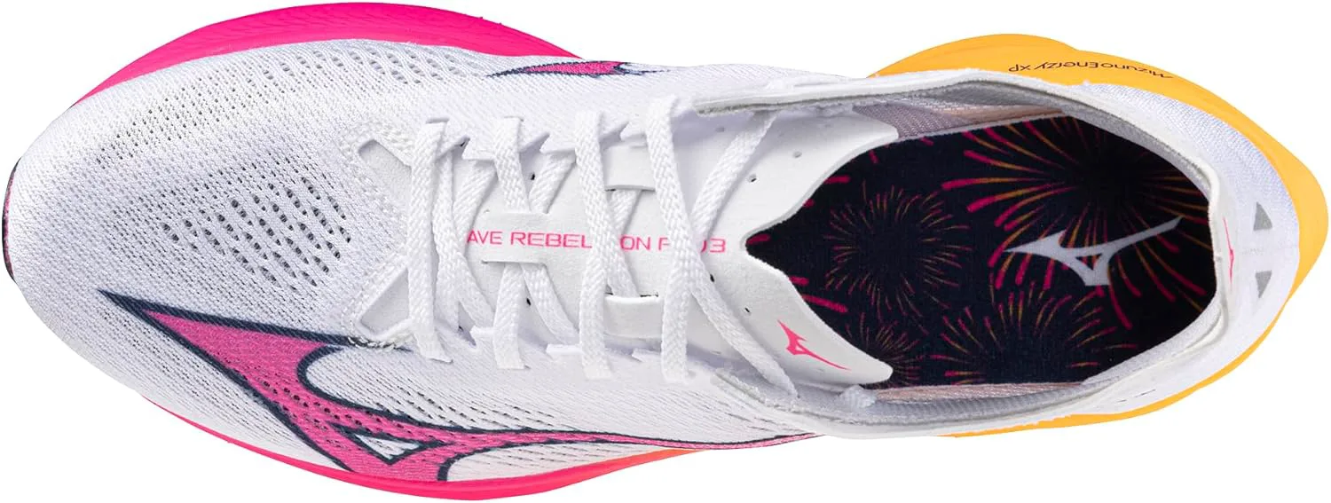 Беговые кроссовки Mizuno Unisex-Adult Unisex Wave Rebellion Pro 3 Hanabi Pack, белый/оранжевый — фото 4