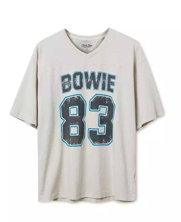 

Хоккейная футболка унисекс с изображением Дэвида Боуи '83 Junk Food Clothing, белый