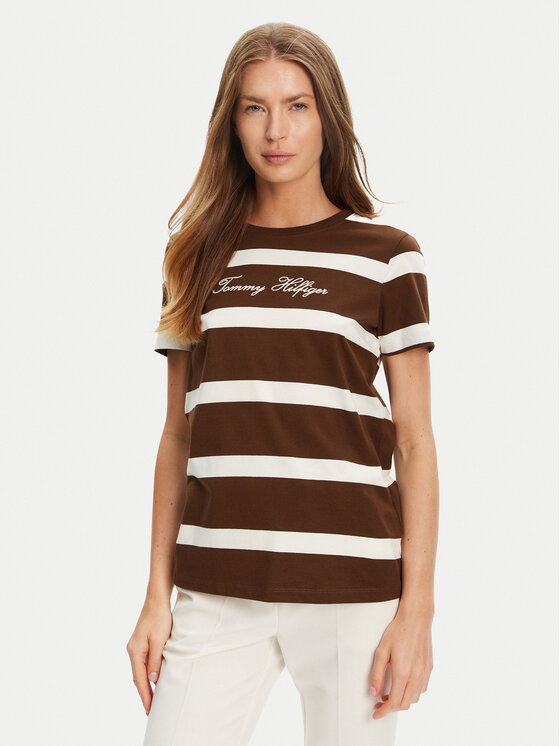 

Футболка regular fit Script WW0WW45746 Tommy Hilfiger, коричневый
