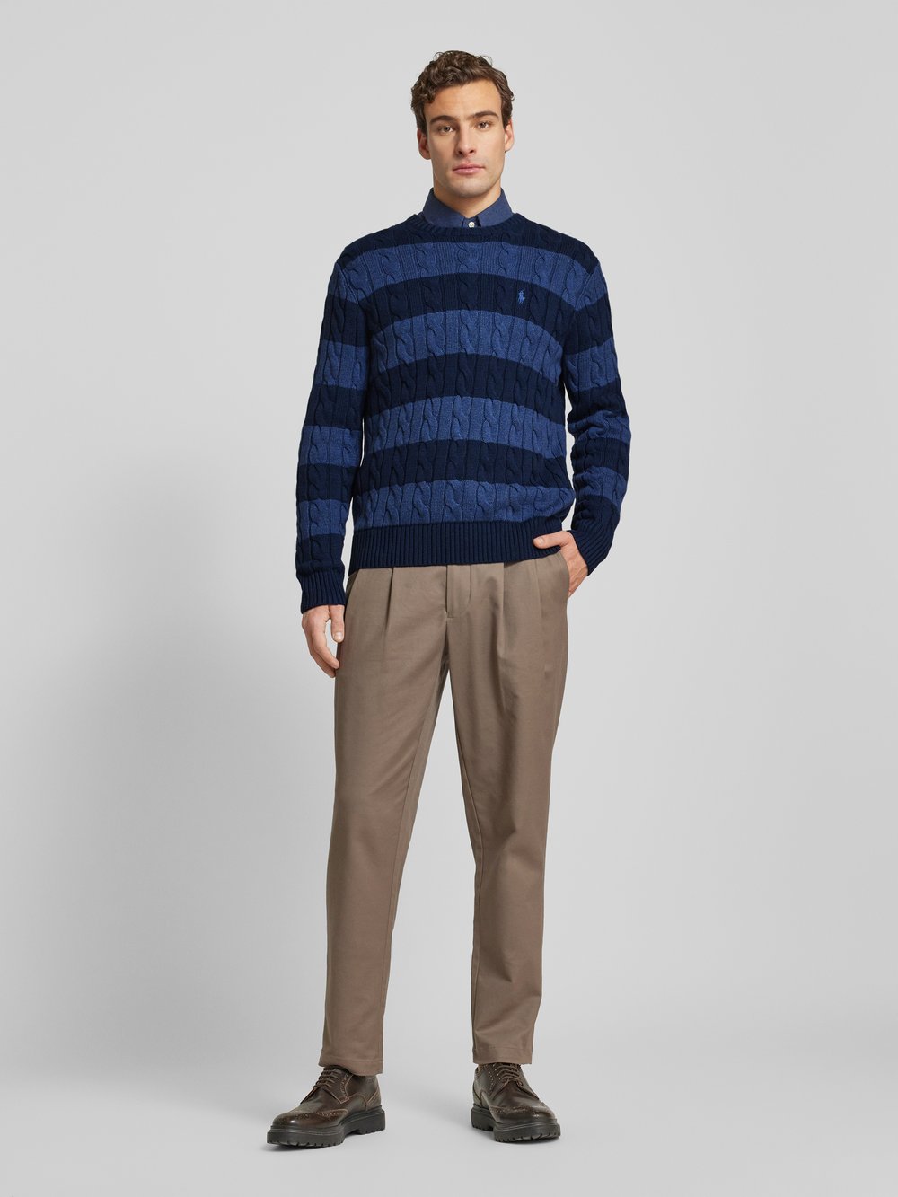 

Вязаный свитер с вышитым логотипом Polo Ralph Lauren