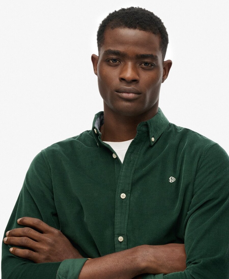 Рубашка на пуговицах классического кроя Superdry, Dark green — фото 3
