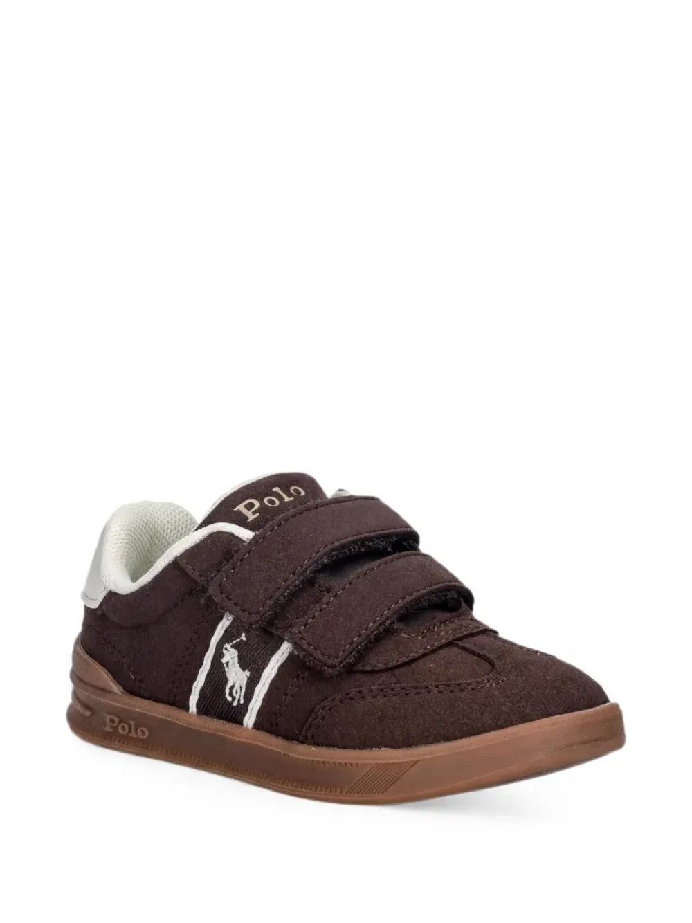 Кроссовки на липучках с логотипом POLO RALPH LAUREN KIDS, коричневый