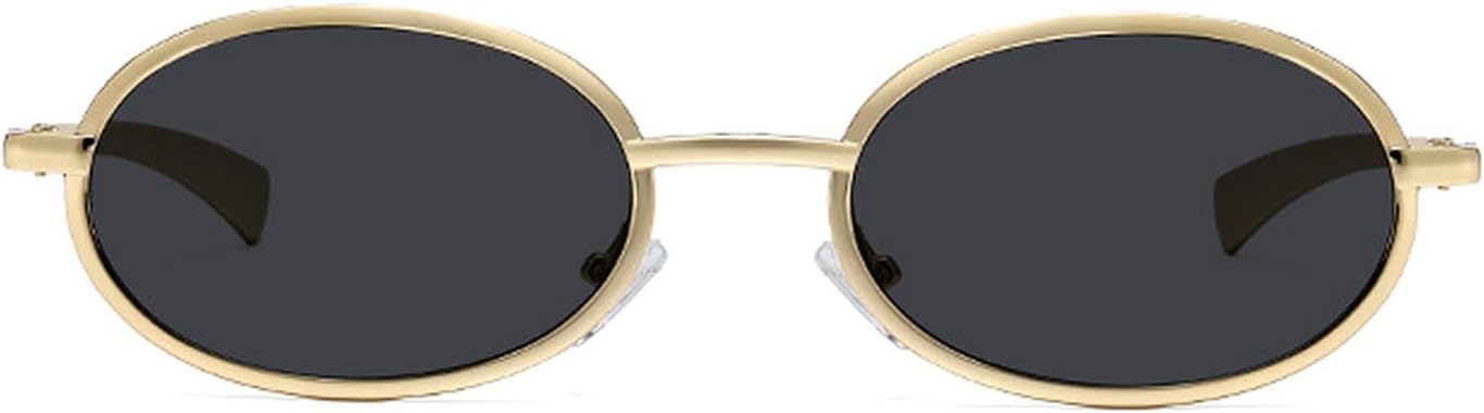 

Солнцезащитные очки Laureles Retro Oval для женщин и мужчин, классические винтажные градиентные очки с защитой от УФ-излучения UV400 и золотистой металлической оправой, C1