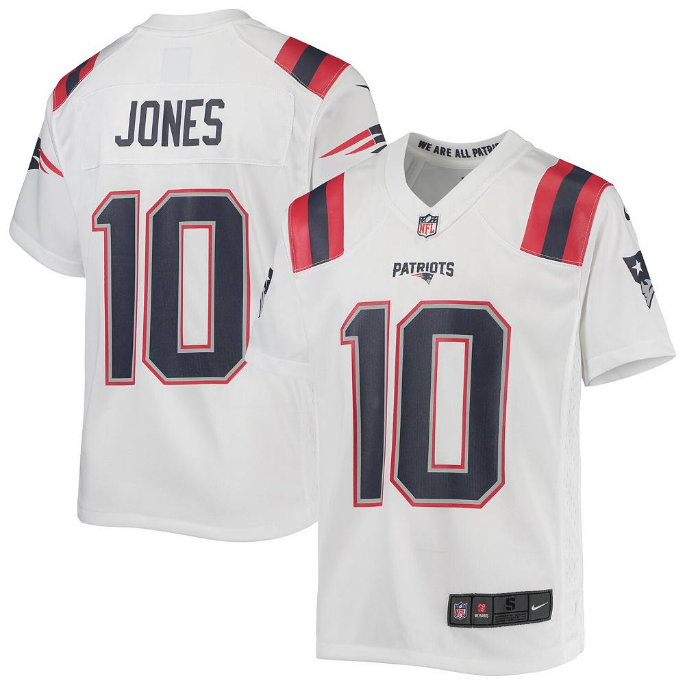 

Молодежный белый игровой трикотаж Nike Mac Jones New England Patriots, цвет Pat White