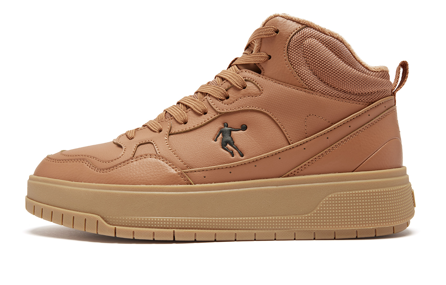 

Термостойкие нескользящие и устойчивые к истиранию кроссовки mid top для мужчин brown QIAODAN, Mocha