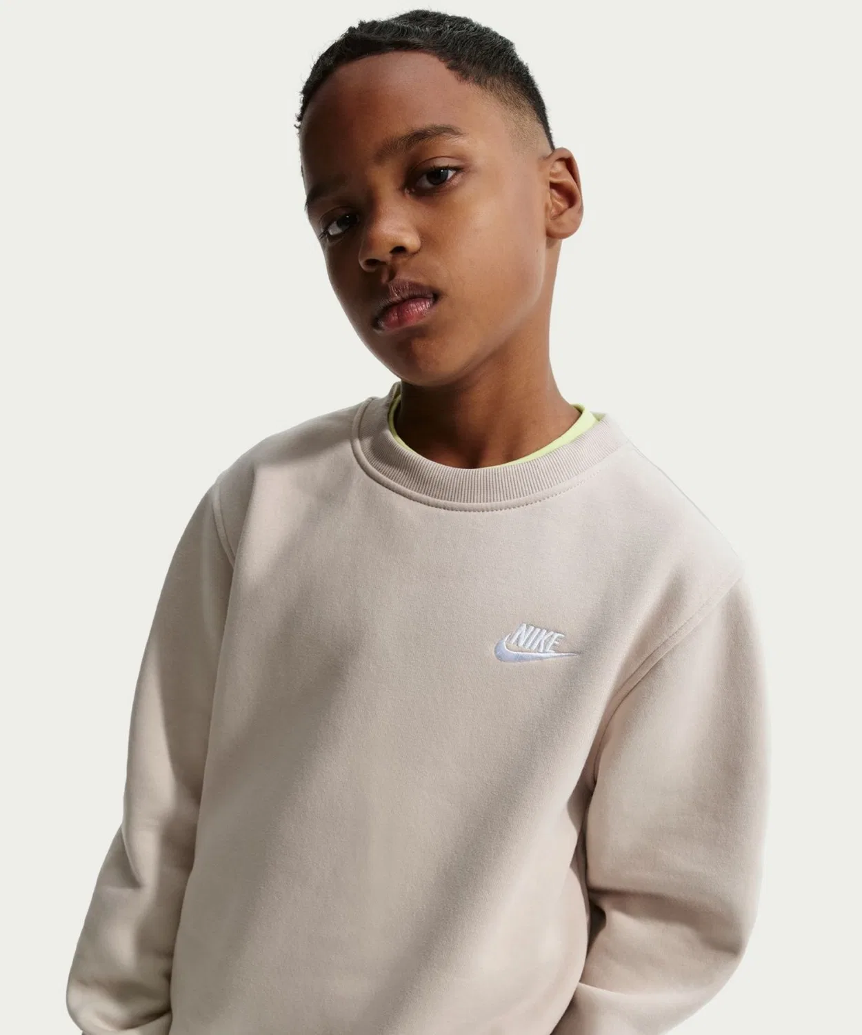 Свитшот детский Nike Club флис с длинным рукавом, серый
