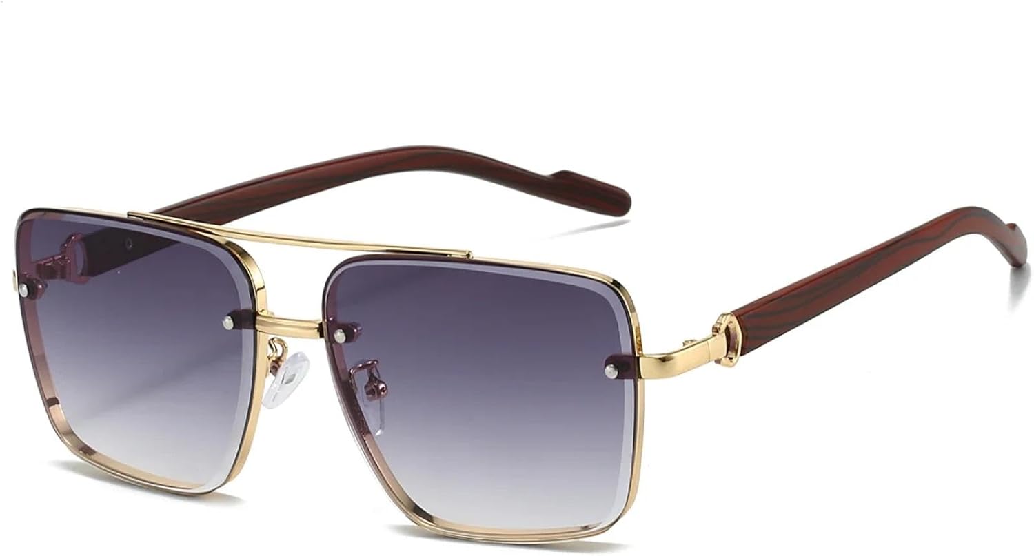 

Солнцезащитные очки в полуободковой оправе для мужчин и женщин - защита от УФ-излучения UV400 - классический винтажный дизайн - очки для вождения на открытом воздухе generic, Gradient Grey