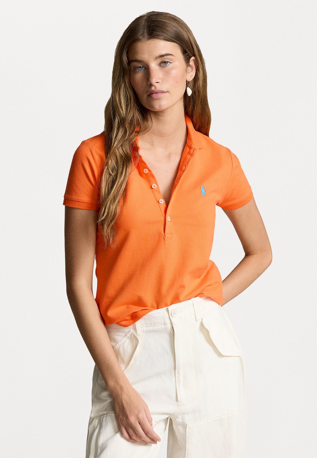

Поло JULIE SLIM SHORT SLEEVE Polo Ralph Lauren, оранжевый