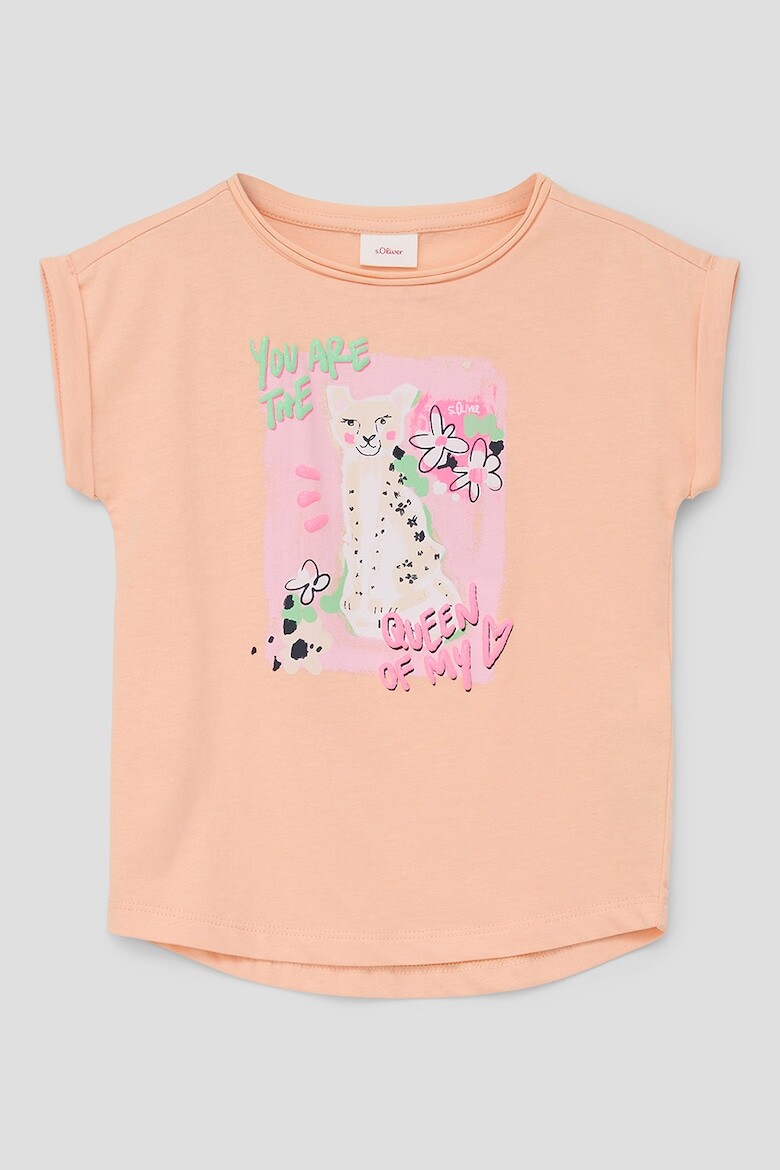 

Хлопковая футболка с принтом S Oliver, оранжевый